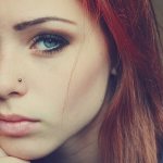 Girl with nose piercing